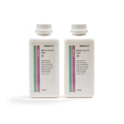 ANAXDENT - MATRIX CAST CLEAR- Silicone transparent A + B (1kg + 1kg) 22 Shore